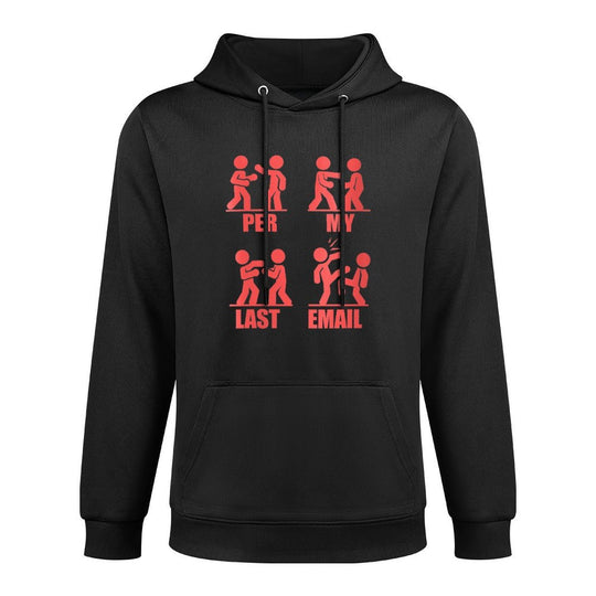 PER MY LAST EMAIL Funny Fighting Stick Figures Work Meme Shape Retention Hoodie