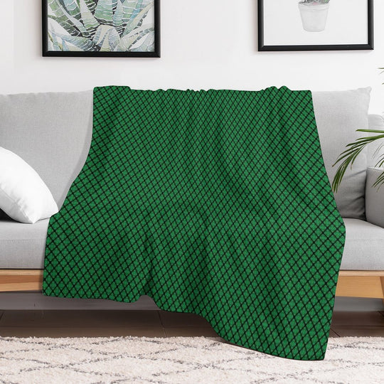 Green And Black Medallions Durable Throw Blanket
