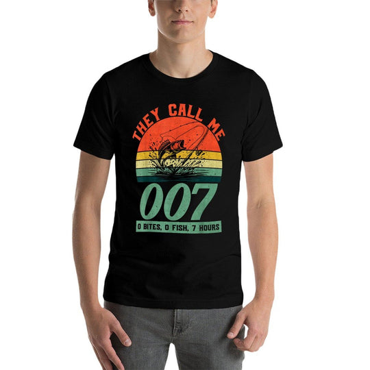 Fisherman Joke Dad - They Call Me 007 - Funny Fishing Humor  Tagless Design T-Shirt