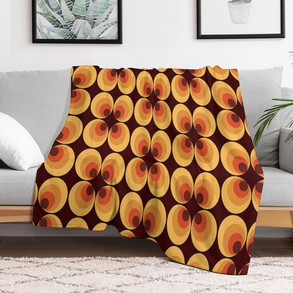 Retro Orange Anti-pilling Throw Blanket