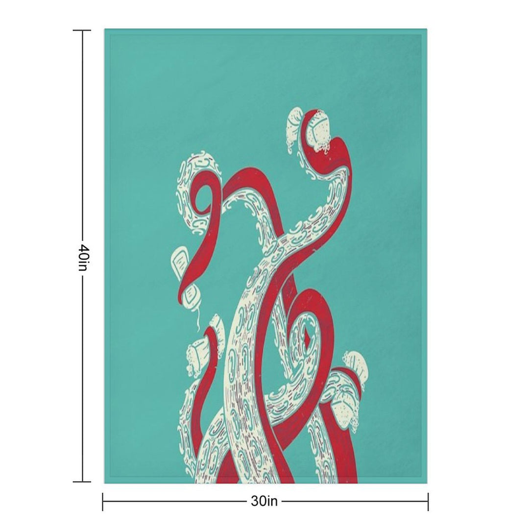 Kraken Wrinkle-free Throw Blanket