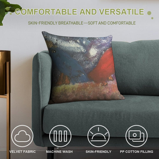 Cosmic Companions Soft Durable Construction Throw Pillow