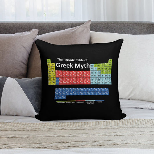 Periodic Table of Greek Mythology Soft Home Decor Throw Pillow