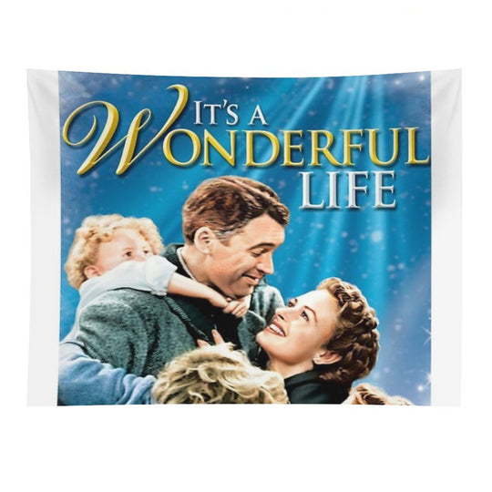Vintage It's A Wonderful Life Vintage Classic Movie 1940s Tapestry