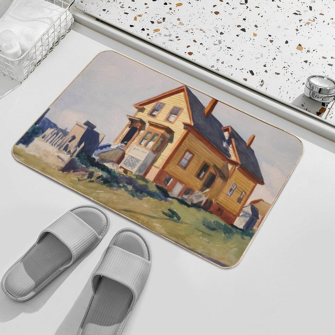 House in Italian Quarter   1923 by Edward Hopper  Versatile Bath Mat