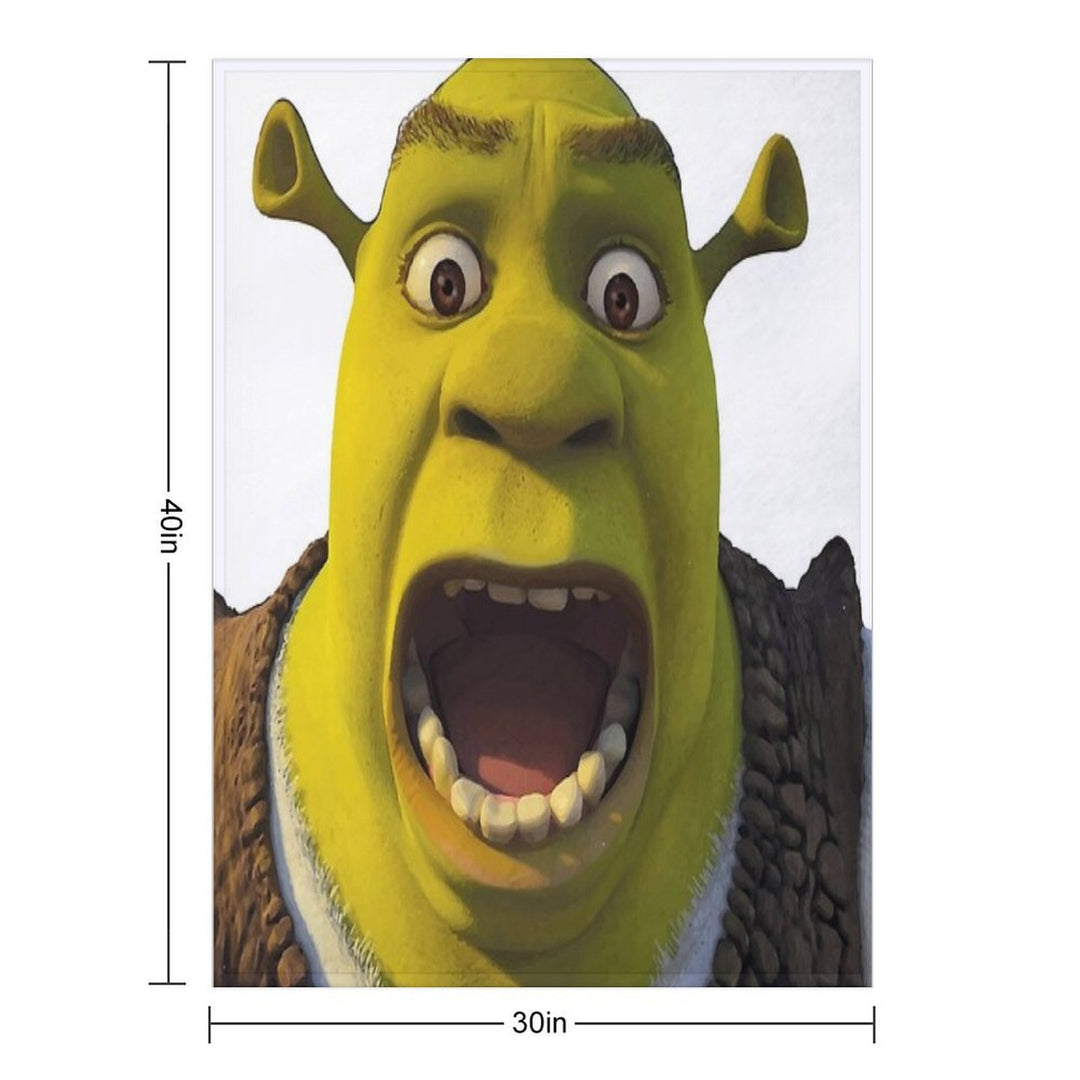 Surprised Shrek Meme Sticker – Funny Ahh! You Just Scared Shrek Decal Anti-pilling Throw Blanket