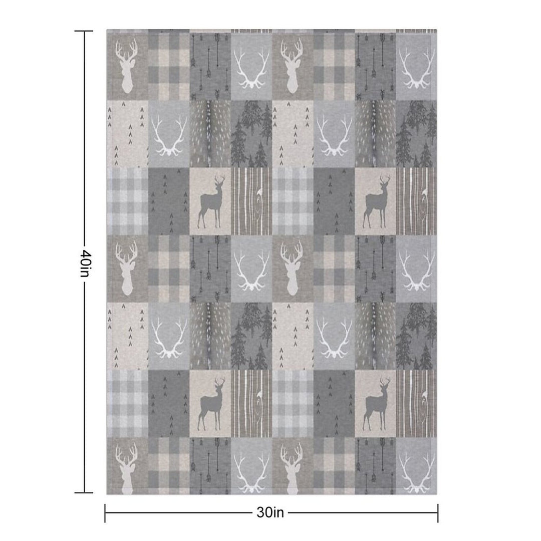Rustic Woodland Patchwork - Grey And Beige All-season Throw Blanket
