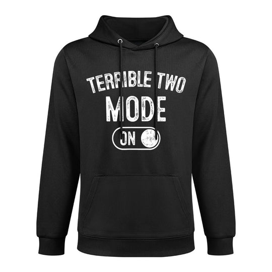 Terrible Two Mode On 2Nd Birthday Gifts Bday 2 Years Old Cotton-Polyester Blend Hoodie