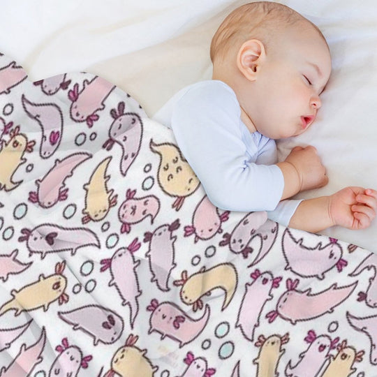 Adorable Axolotls Anti-pilling Throw Blanket