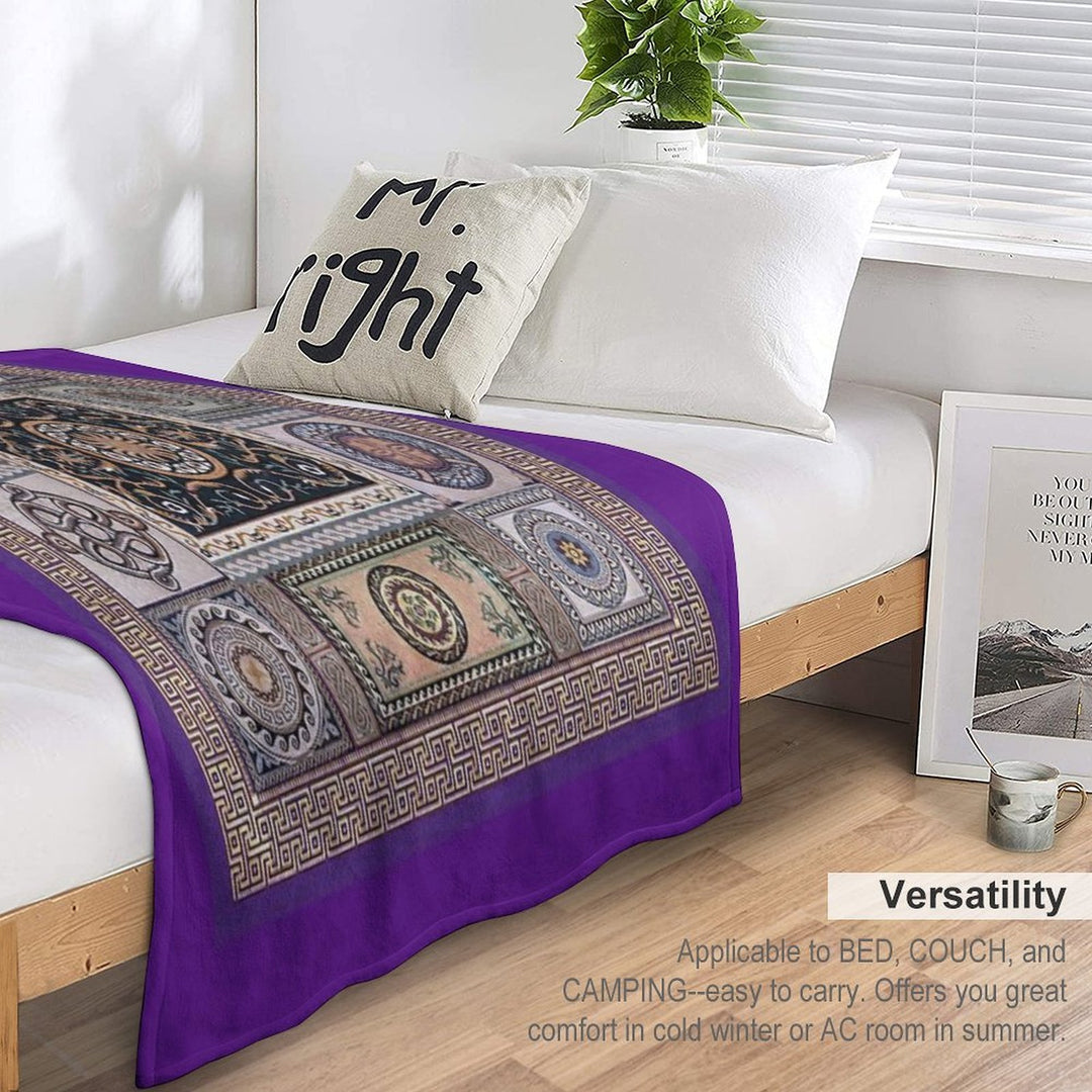 Roman Mosaic - Purple Comfort Throw Blanket