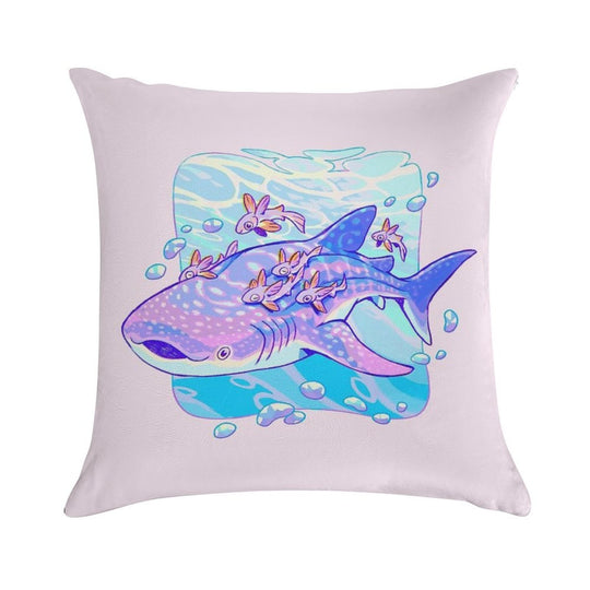 Whale Shark Anatomy Soft Hidden Zipper Throw Pillow
