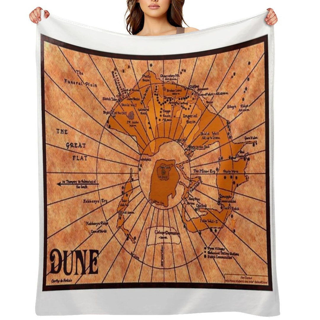 DUNE Map Machine-washable Throw Blanket