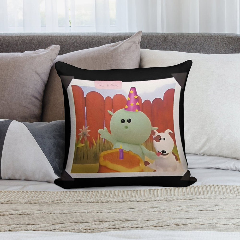 Nanalan  Mona And Russer First Birthday Soft Reinforced Edging Throw Pillow