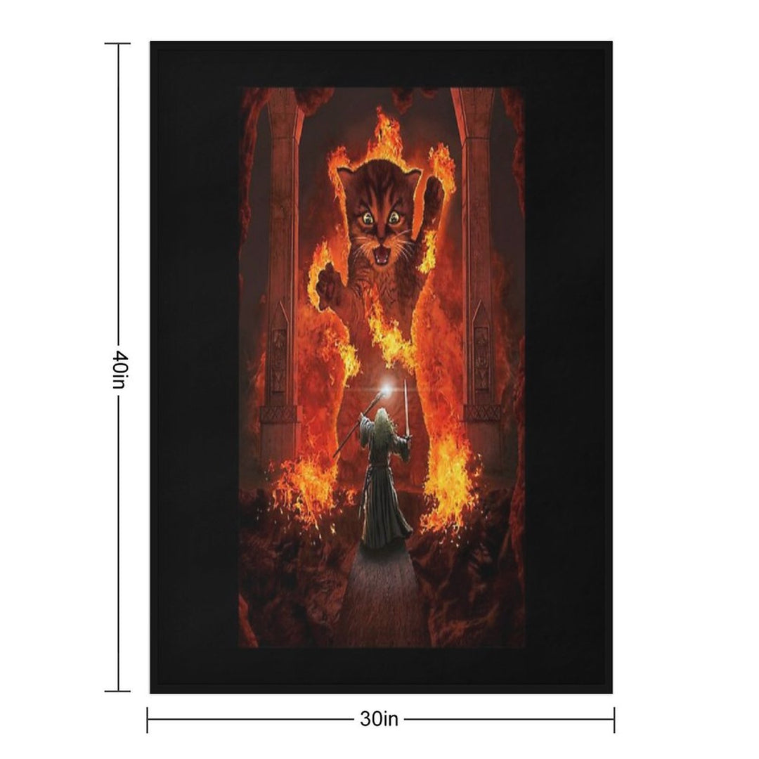 Balrog Cat Shirt TShir Sustainable Throw Blanket