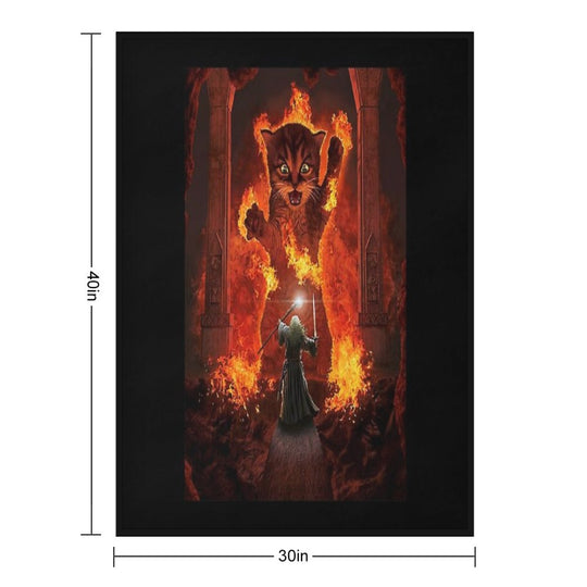 Balrog Cat Shirt TShir Sustainable Throw Blanket