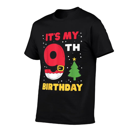 Its My 9th Birthday Christmas 9 Years Old Santa Boys Girls  Graphic-printed T-Shirt