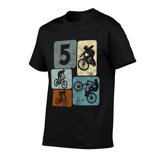 Kids 5 Years Boys Cyclists 5th Birthday Girls Mountain Bike  Easy-care T-Shirt