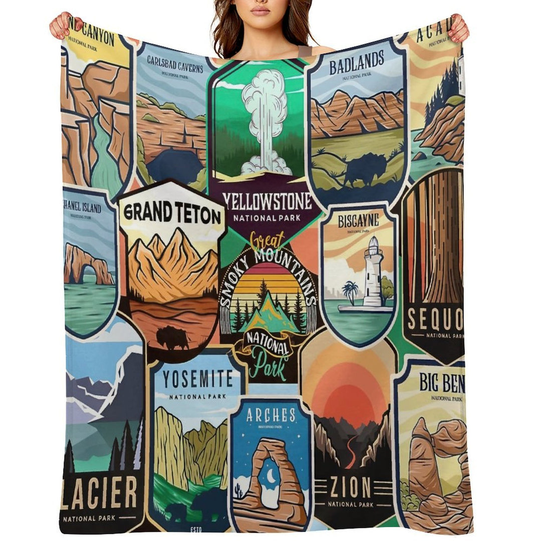 National Parks Logo Design Versatility Throw Blanket