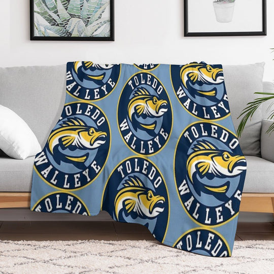 TOLEDO WALLEYE Hockey Logo1 Lightweight Throw Blanket