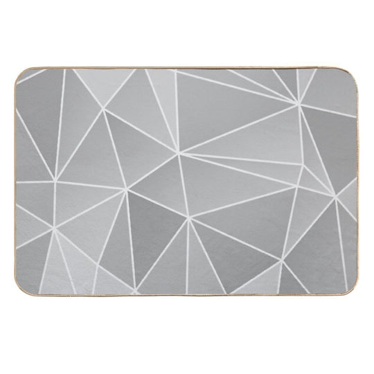 Geo Pattern (Silver Sand And White)  Multi-Purpose Bath Mat