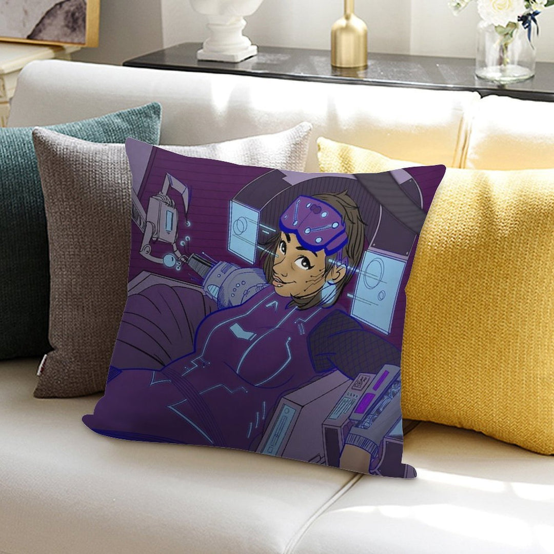 Cy_b0rg Gal Soft Home Decor Throw Pillow