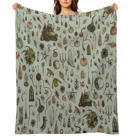 Green Cozy Crone Easy Care Throw Blanket