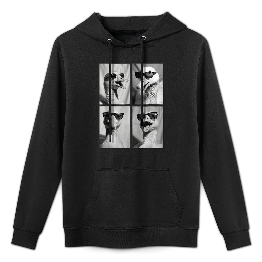 Funny Goose with Sunglasses Silly Geese Animals Photo Booth Machine Washable Hoodie