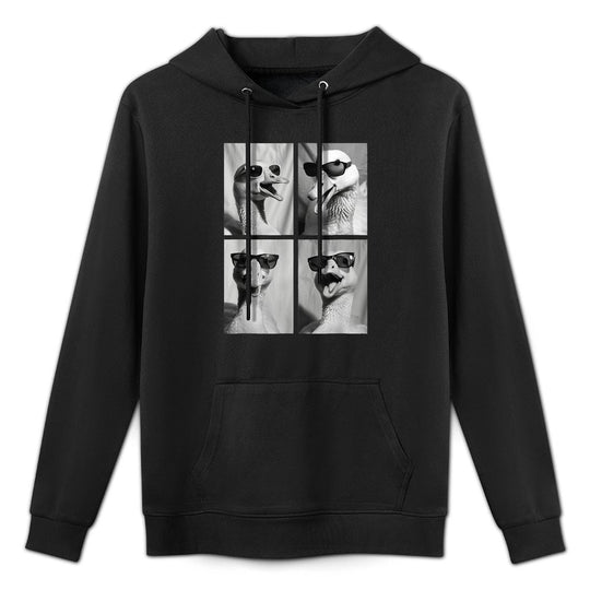 Funny Goose with Sunglasses Silly Geese Animals Photo Booth Machine Washable Hoodie