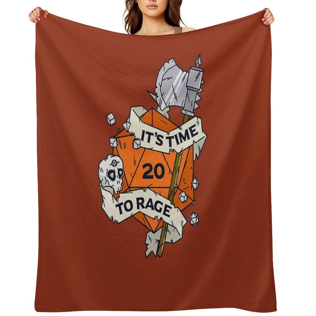 Tabletop RPG Barbarian - It's Time To Rage Premium Throw Blanket