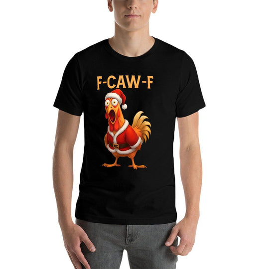Funny Rooster F-CAW-F Santa Chicken F-CAW-F Christmas  Polyester Blend T-Shirt