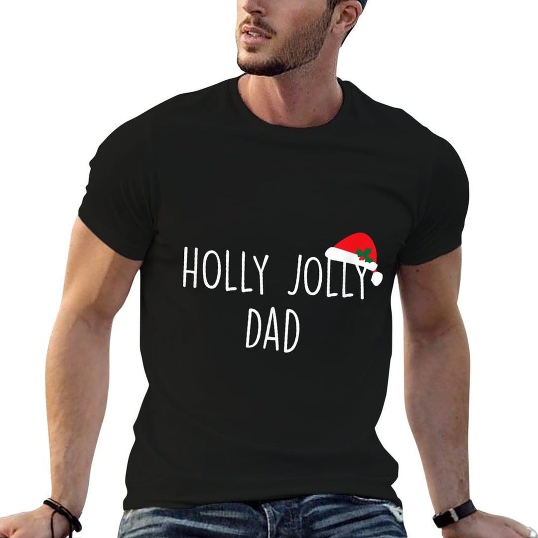 Holly Jolly Dad, Cute Holiday Christmas Gift  Breathable T-Shirt