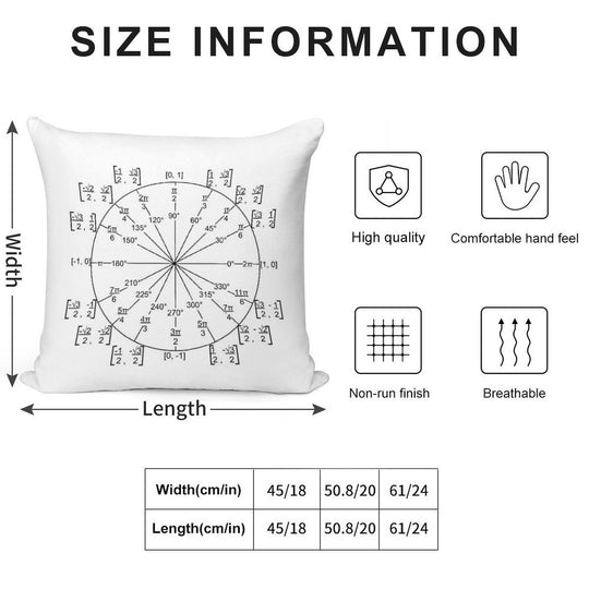 Unit Circle Trigonometry Soft Anti-Pilling Throw Pillow