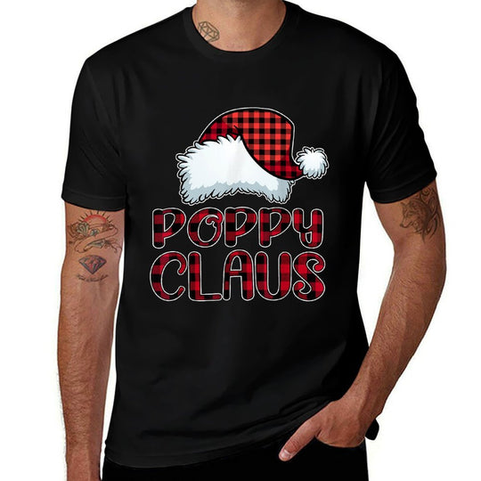 Poppy Claus Christmas Lights Pajama Family Matching  Relaxed-fit T-Shirt