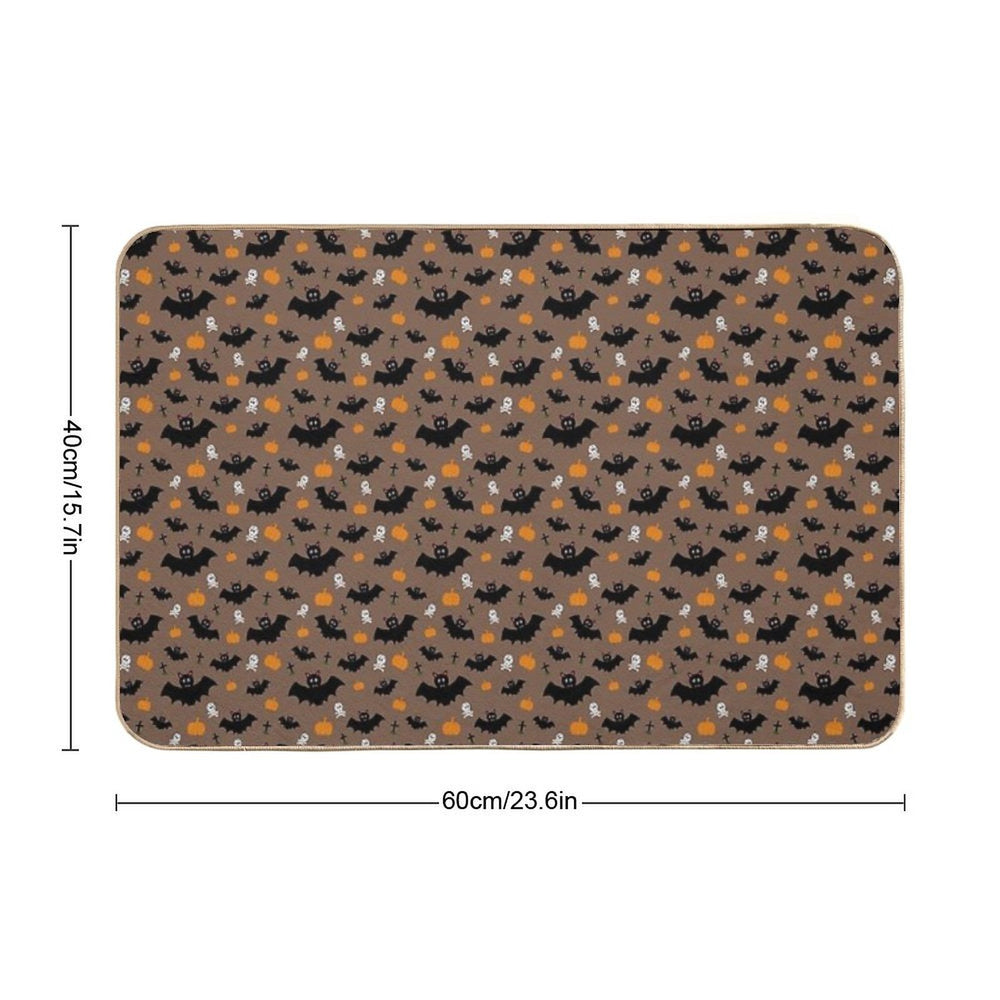 Spooky Season Ooky Bats  Absorbent Bath Mat