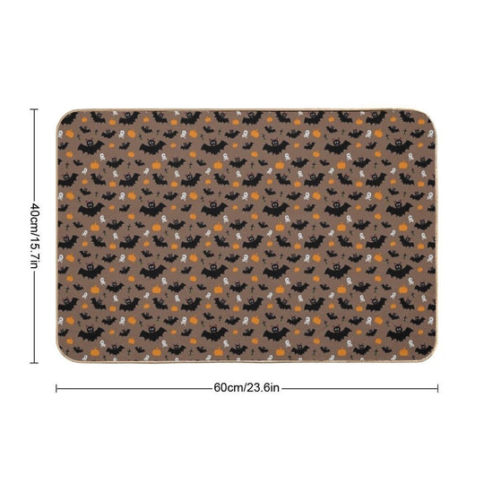Spooky Season Ooky Bats  Absorbent Bath Mat