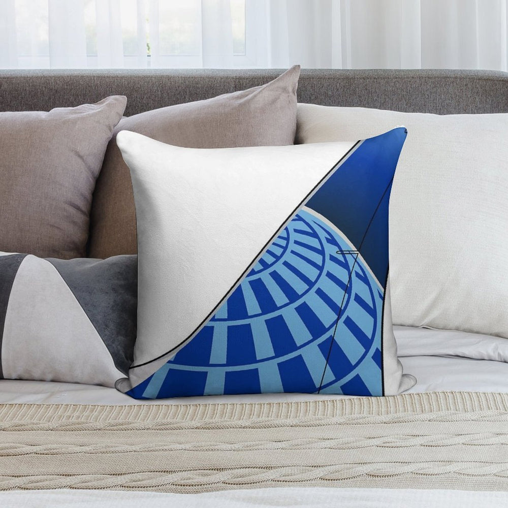United Airlines Boeing 737-800 Blue Evolution Tail (Left Facing) Soft Warmth Comfort Throw Pillow
