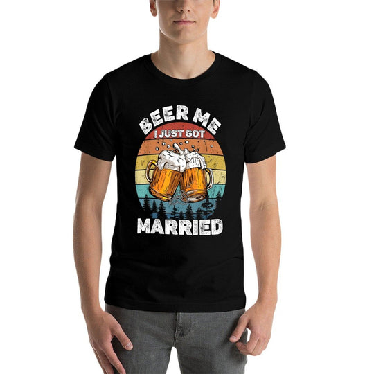 Beer Me I Just Got Married Funny Honeymoon Humor  Polyester Blend T-Shirt