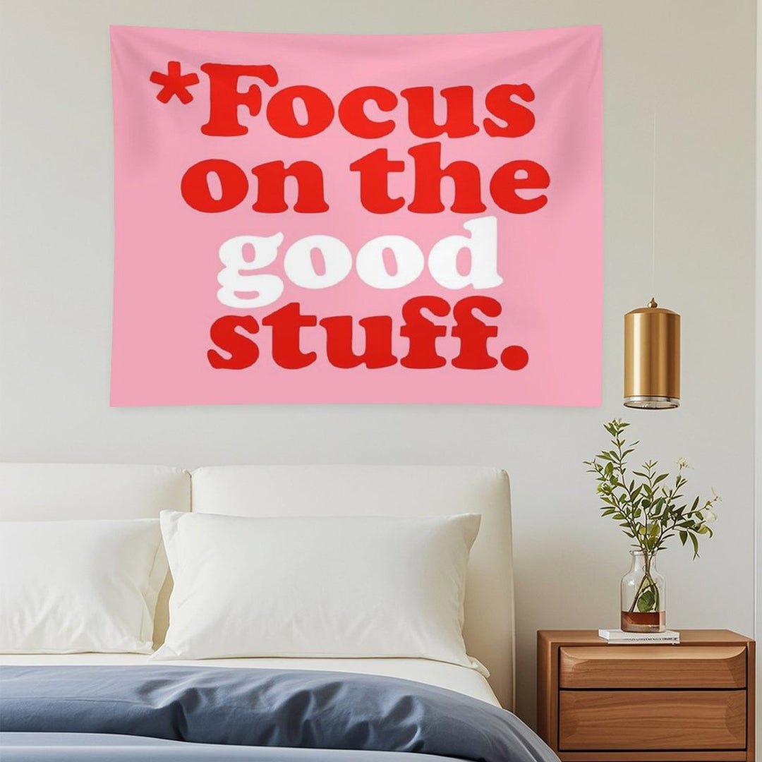 Focus On The Good Stuff {Pink & Red Version} Tapestry