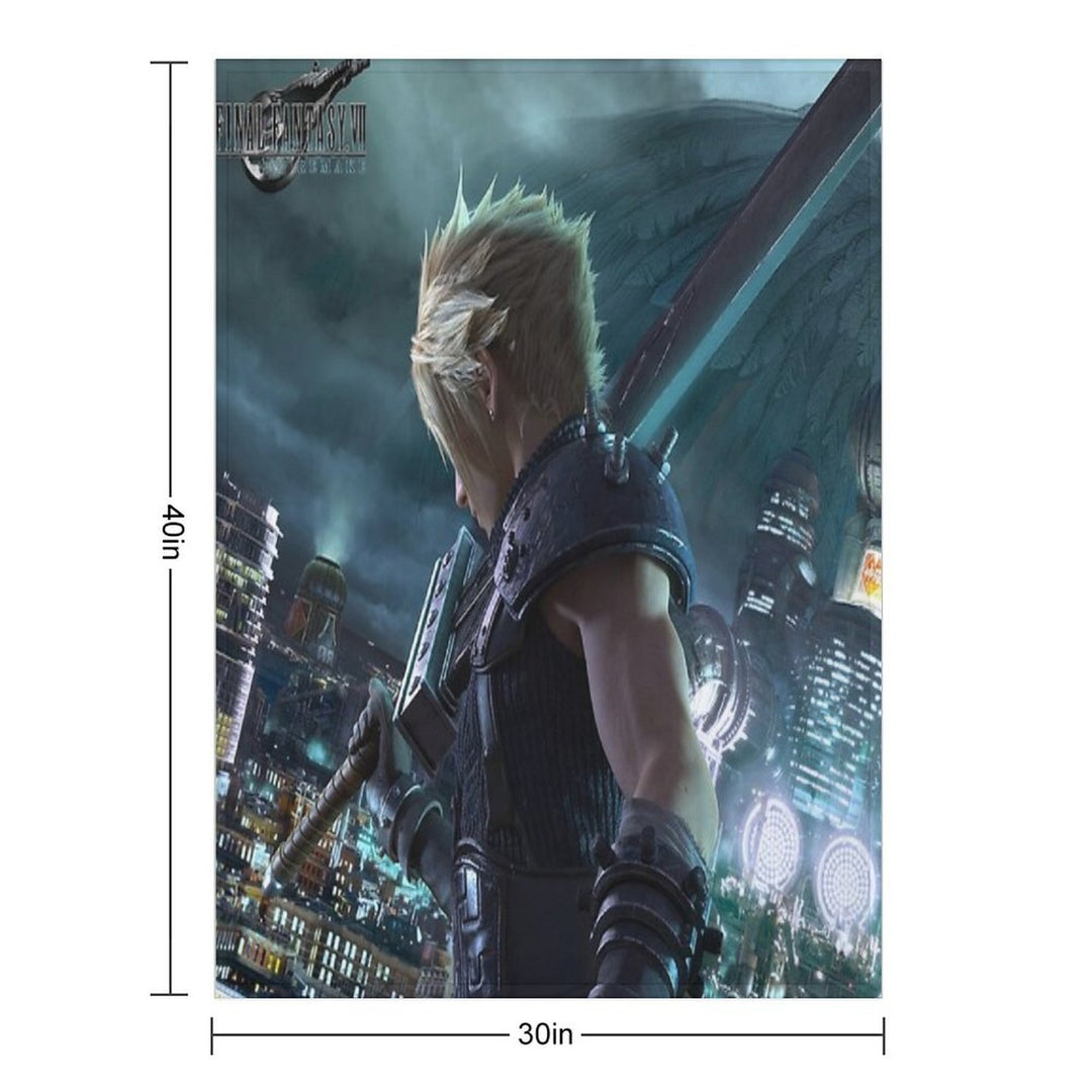Cloud Final Fantasy VII Remake Lightweight Throw Blanket