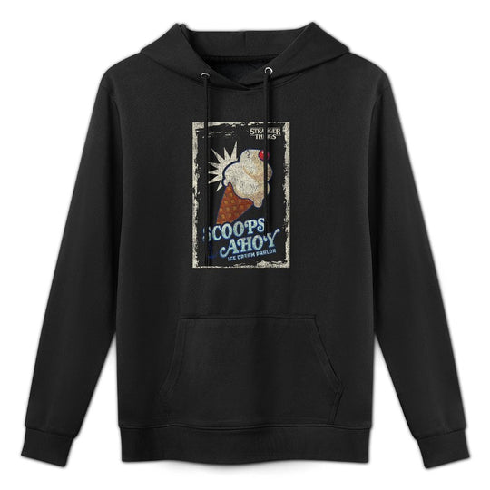 Stranger Things Scoops Ahoy Ice Cream Cone Vintage Poster Moisture-Wicking Hoodie