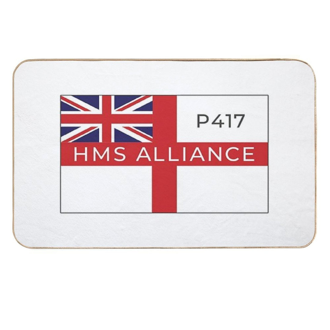HMS Alliance P417 On British White Ensign - British Navy Amphion Class Submarine.  Dirt-Trapping Bath Mat