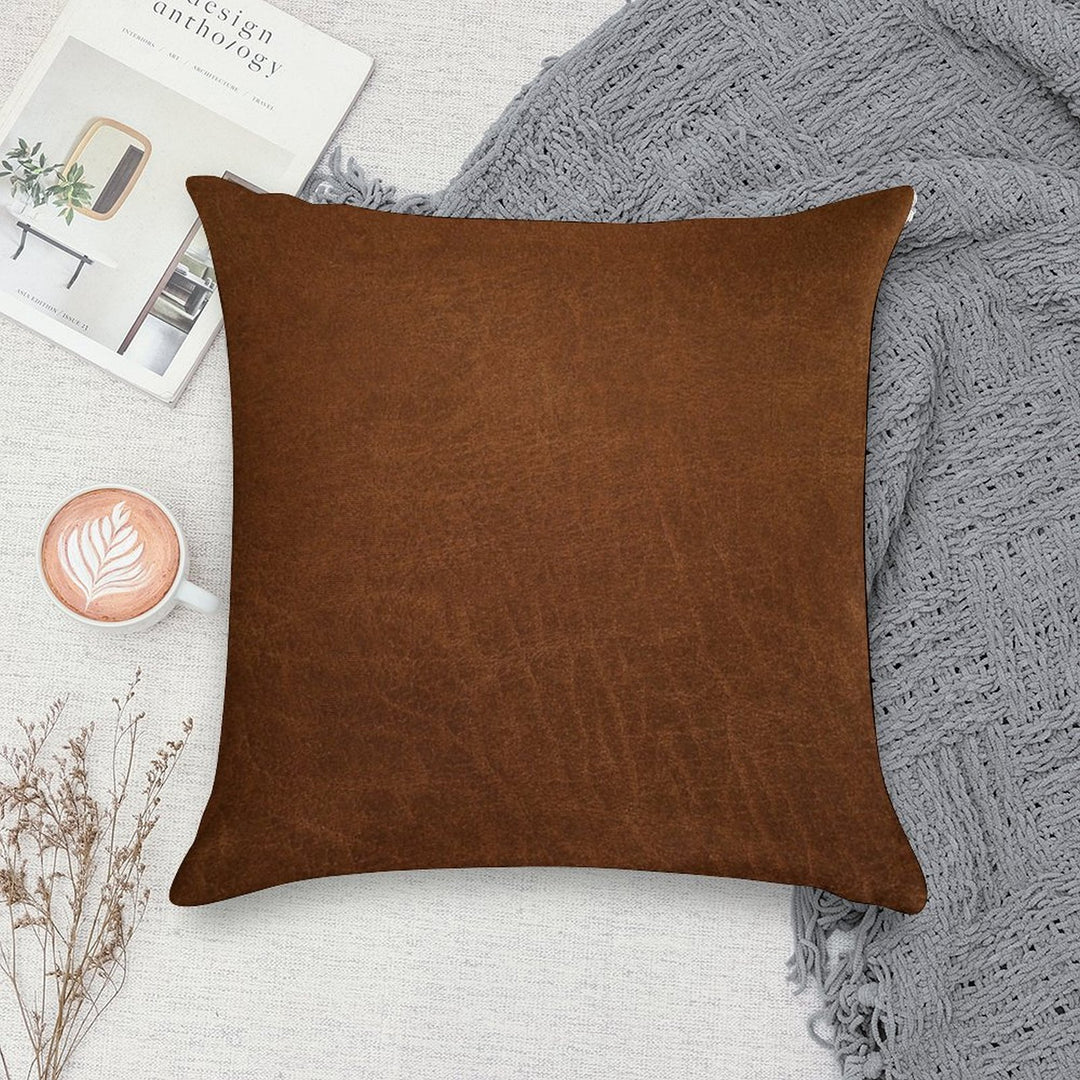 Leather Textured Soft Shrink-Resistant Throw Pillow