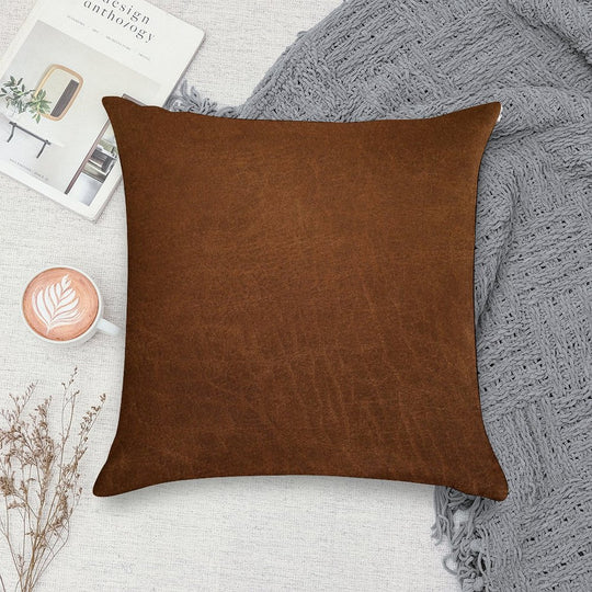 Leather Textured Soft Shrink-Resistant Throw Pillow