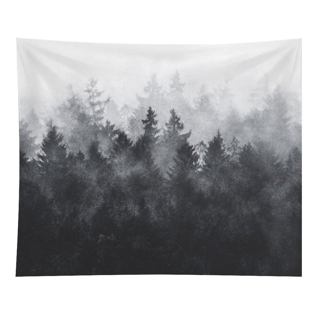 The Heart Of My Heart  Midwinter Blues Gothic Ravencore Forest With Cascadia Trees Covered In Magic Fog Tapestry