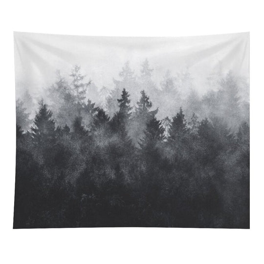 The Heart Of My Heart  Midwinter Blues Gothic Ravencore Forest With Cascadia Trees Covered In Magic Fog Tapestry