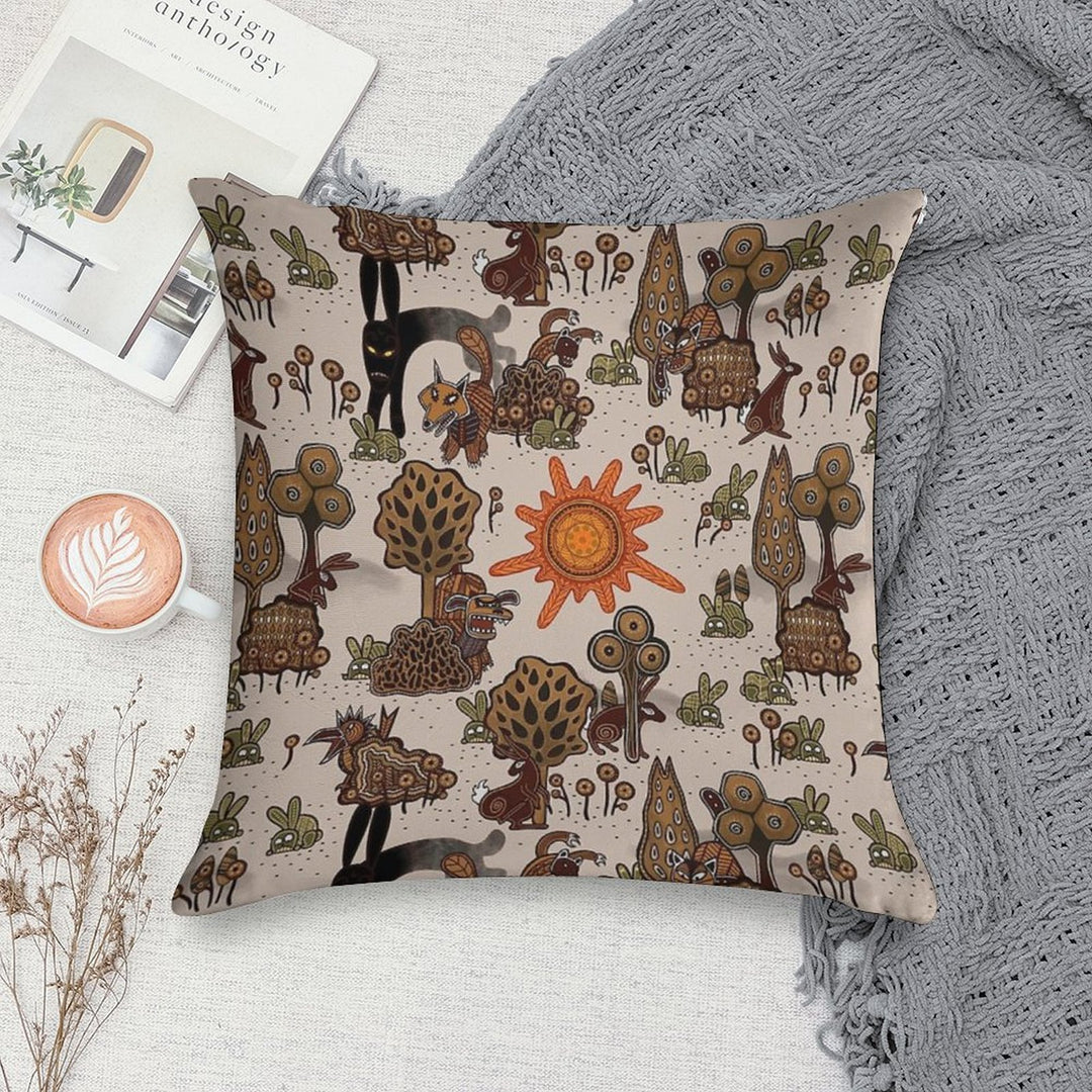 In The Beginning of The World - Watership Down Pattern Soft Warmth Comfort Throw Pillow