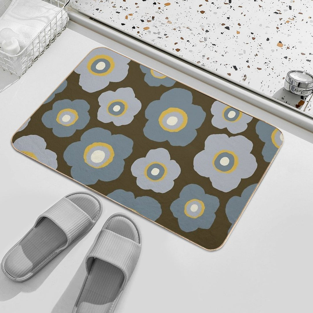 Cozy Scandinavian Flowers  Repositionable Bath Mat