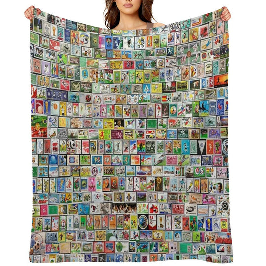 Soccer Stamps Lightweight Throw Blanket
