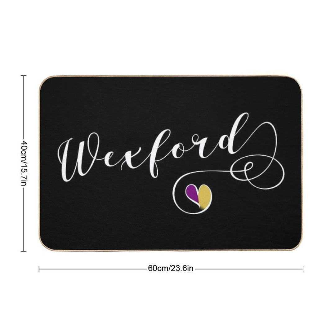 Wexford County Colours Flag Heart, Loch Garman, Ireland, Irish  Non-Slip Bath Mat