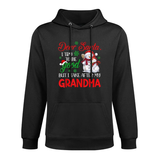 Dear Santa I Try To Be Good But I Take After My Grandma Xmas Medium-Weight Fabric Hoodie